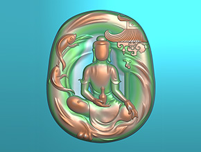 佛牌翡翠吊坠电脑玉雕模型图玉雕机_享刻数控雕