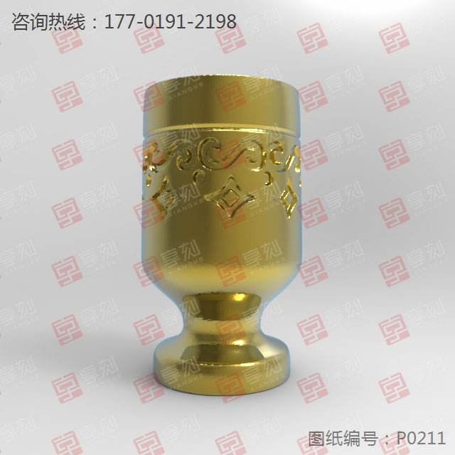 仿古酒杯立体模型图电脑雕刻机工艺品图
