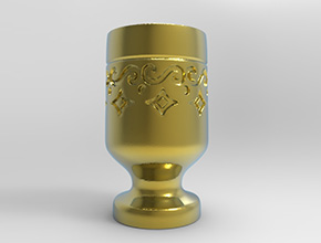仿古酒杯立体模型图电脑雕刻机工艺品图_享刻数