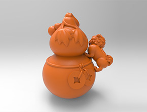 葫芦小狮子立体摆件吊坠饰品立体模型图纸_享刻