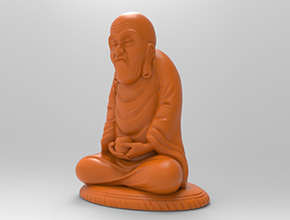 达摩摆件立体玉石雕刻机电脑模型图纸_享刻数控