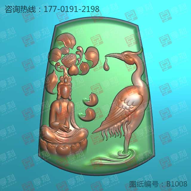 玉石佛牌吊坠电脑雕刻模型图