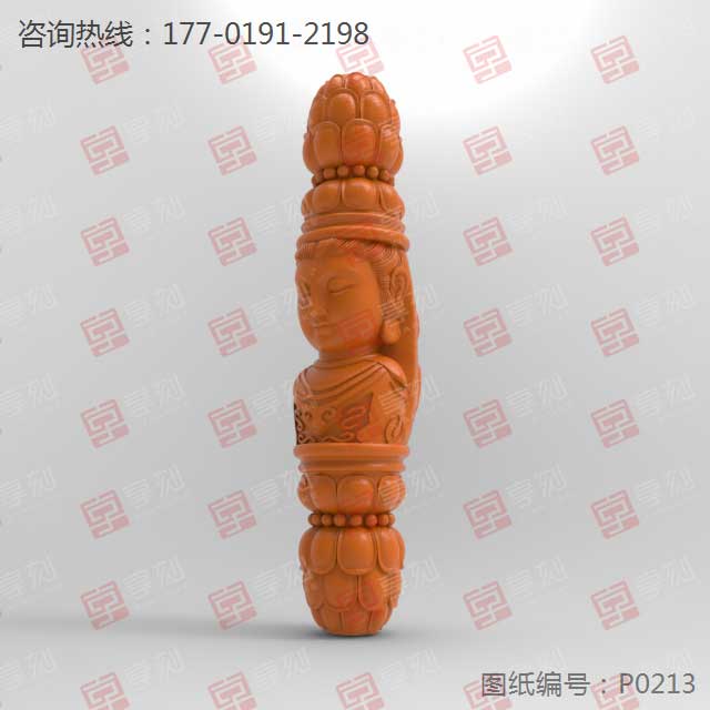 菩萨观音金刚杵吊坠电脑玉雕模型图