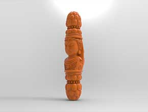 菩萨观音金刚杵吊坠电脑玉雕模型图_享刻数控雕