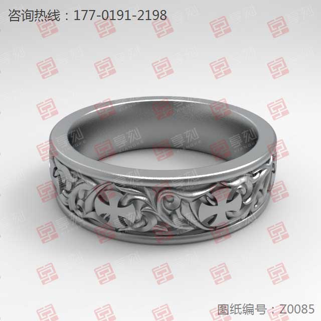 洋花戒指首饰电脑雕刻模型图纸