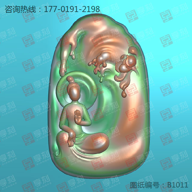 和田玉电脑雕刻佛牌图案自动玉雕机