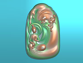 和田玉电脑雕刻佛牌图案自动玉雕机_享刻数控雕