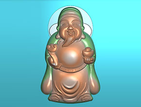 财神爷吊坠玉石吊坠浮雕雕刻图纸_享刻数控雕刻