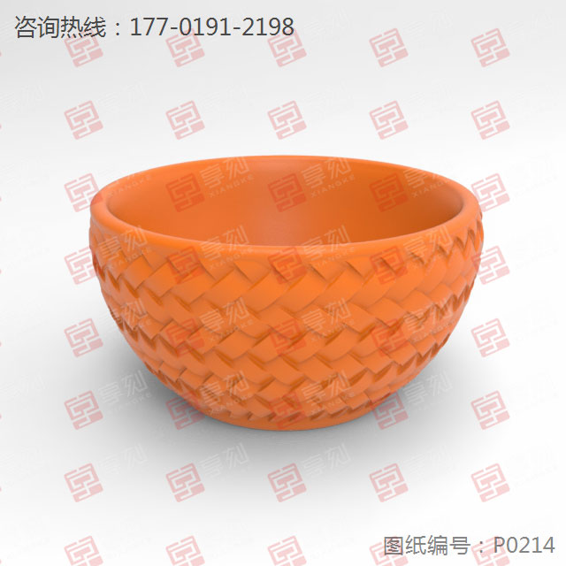 编织纹理碗雕刻模型图陶瓷雕刻机