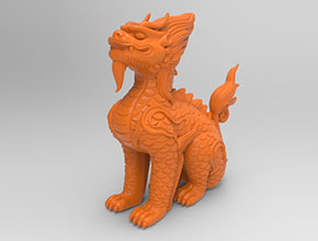 麒麟摆件玉石立体雕刻模型图_享刻数控雕刻机厂