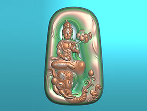 普贤菩萨玉石吊坠电脑雕刻模型图纸_享刻数控雕