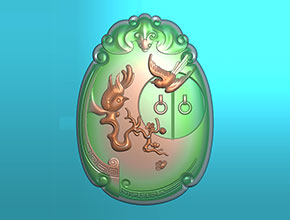 花鸟花件玉石玉坠和田玉电脑雕刻模型图纸_享刻