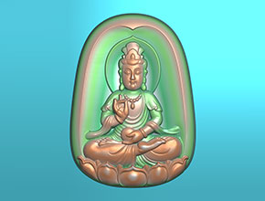 观音翡翠吊坠电脑雕刻机精雕图纸_享刻数控雕刻