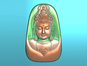 观音菩萨玉坠翡翠电脑雕刻模型图纸_享刻数控雕