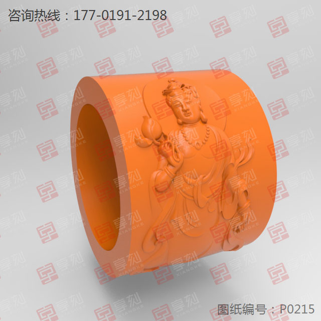 观音扳指圆雕电脑雕刻图纸玉雕图纸