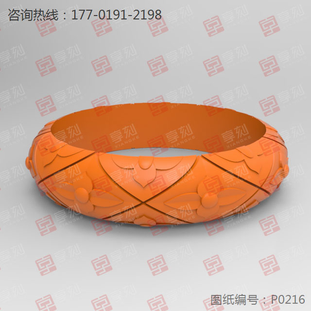 玉石手镯雕花电脑雕刻模型图纸