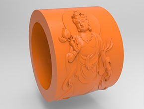 观音扳指圆雕电脑雕刻图纸玉雕图纸_享刻数控雕