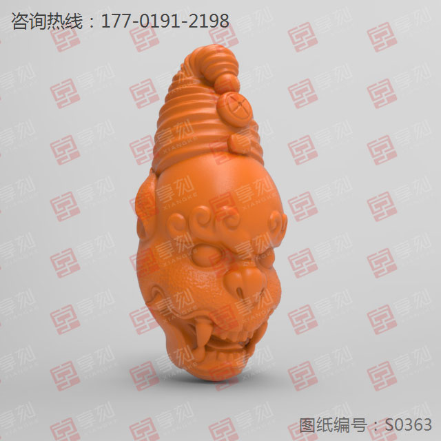 兽头吊坠玉石翡翠电脑雕刻精雕图