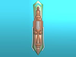 仿古人像碧玉吊坠新款电脑玉雕雕刻模型图_享刻