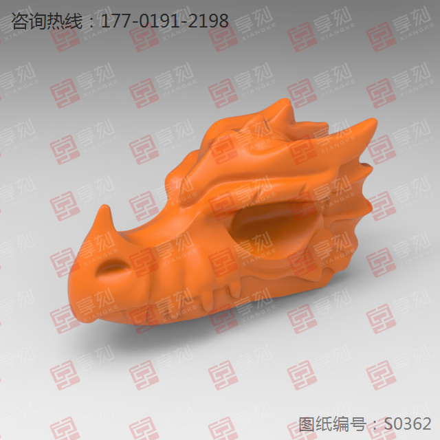 龙头骨吊坠饰品3d模型电脑玉雕精雕图纸
