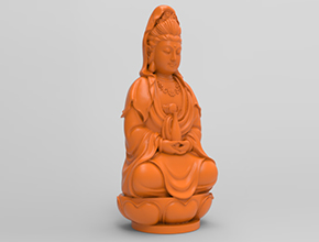 坐观音立体摆件模型电脑玉雕精雕图纸_享刻数控