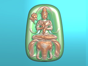 普贤观音菩萨翡翠玉石电脑精雕模型图_享刻数控