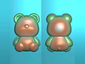 宝宝熊吊坠电脑精雕图水晶金银首饰雕刻图_享刻