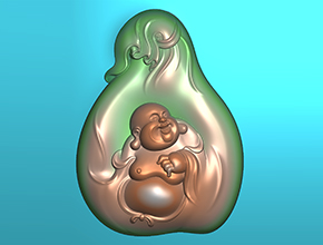 佛公吊坠玉石电脑雕刻精雕图纸_享刻数控雕刻机