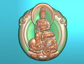 普贤观音吊坠玉石电脑雕刻精雕图纸_享刻数控雕