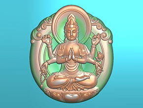 千手观音吊坠玉石电脑雕刻精雕图纸_享刻数控雕