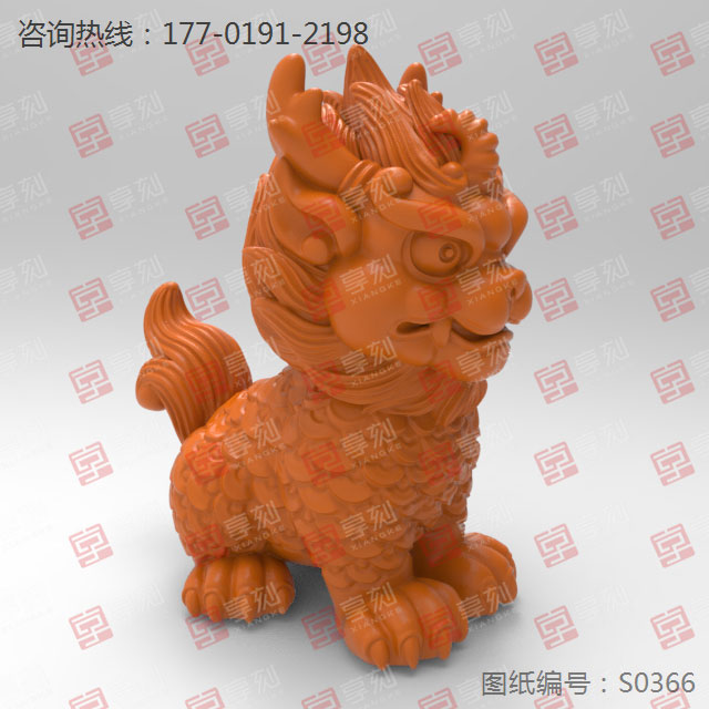 狮子摆件玉石电脑雕刻精雕图纸