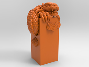 龙印章电脑雕刻玉石玉雕精雕模型图_享刻数控雕