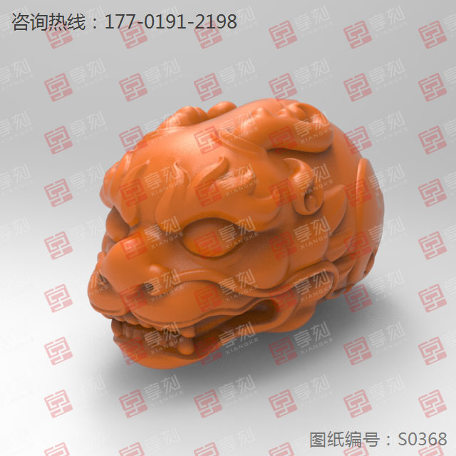 龙头吊坠玉石电脑雕刻精雕图纸