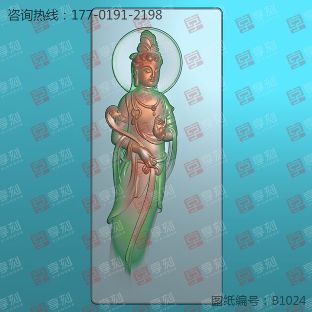 观音菩萨精雕模型图玉石玉坠雕刻图