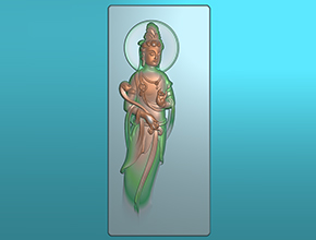 观音菩萨精雕模型图玉石玉坠雕刻图_享刻数控雕