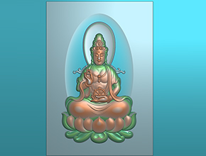 观音吊坠玉石木材挂件精雕模型图_享刻数控雕刻