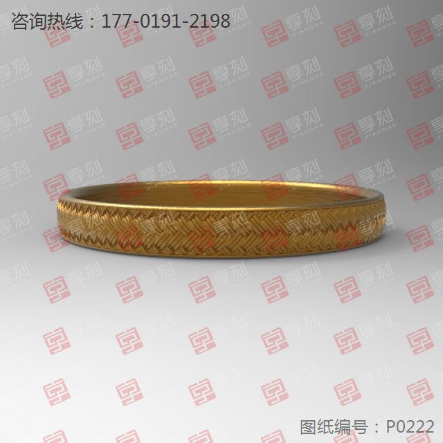 手镯金银雕花模型图手镯首饰加工图