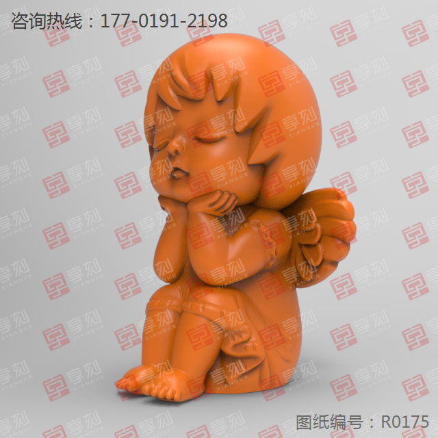 小天使吊坠水晶挂件饰品雕刻模型图