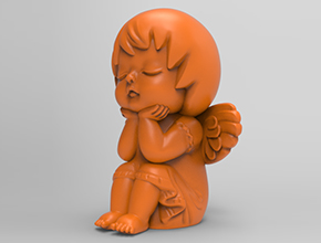 小天使吊坠水晶挂件饰品雕刻模型图_享刻数控雕