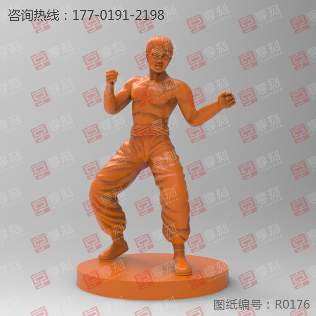 李小龙摆件立体雕刻雕刻模型图