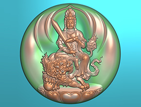 文殊八大守护神翡翠圆牌电脑雕刻精雕图_享刻数