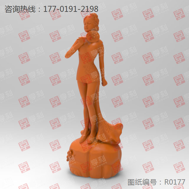 仕女3d立体摆件电脑雕刻精雕图