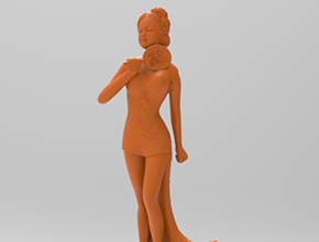 仕女3d立体摆件电脑雕刻精雕图_享刻数控雕刻机