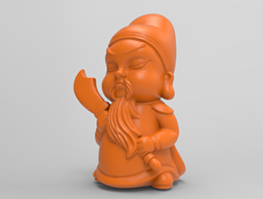 Q版关公立体摆件电脑雕刻精雕图_享刻数控雕刻机