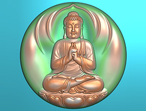 八大守护神阿弥陀佛玉雕精雕图_享刻数控雕刻机