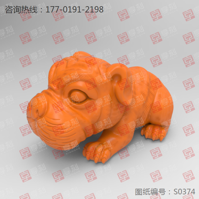 大头狗茶宠摆件玉石电脑精雕图