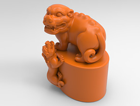 貔貅印章立体摆件玉石电脑精雕图_享刻数控雕刻