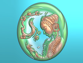 仕女玉石电脑精雕图纸翡翠吊坠_享刻数控雕刻机