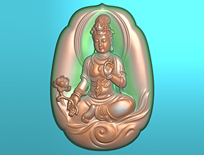 精美观音玉雕电脑精雕图玉器图_享刻数控雕刻机