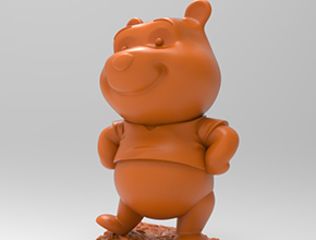 小熊维尼卡通摆件3D打印雕刻模型图_享刻数控雕